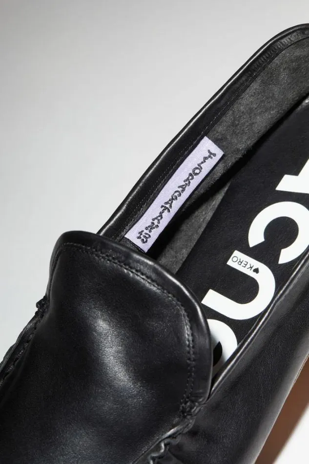 Acne Studios Shoes Man Leather Slipon Shoes Black