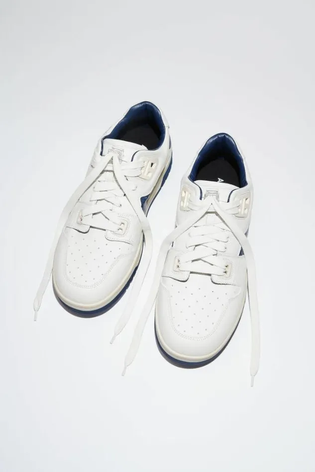 Acne Studios Shoes Man Low Top Leather Sneakers WhiteBlue