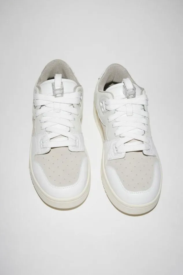 Acne Studios Shoes Man Low Top Leather Sneakers WhiteOff White