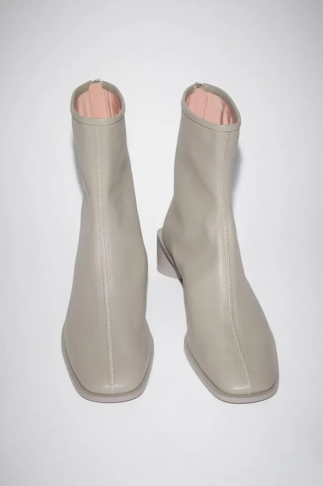 Acne Studios Shoes Woman BRANDED LEATHER BOOTS Light Taupe