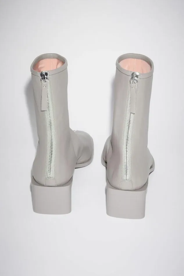 Acne Studios Shoes Woman BRANDED LEATHER BOOTS Light Taupe