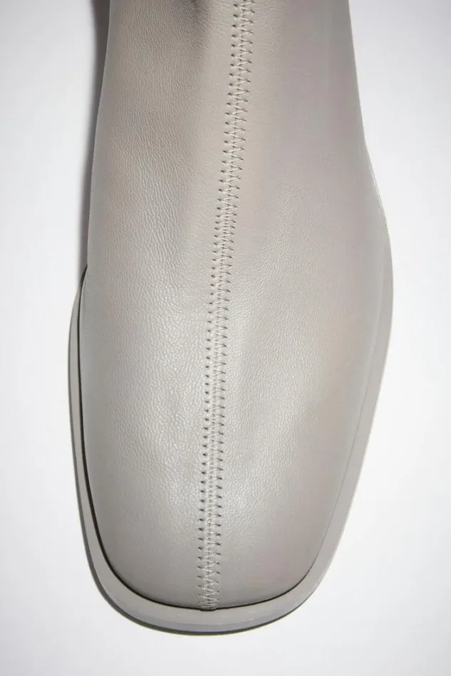 Acne Studios Shoes Woman BRANDED LEATHER BOOTS Light Taupe