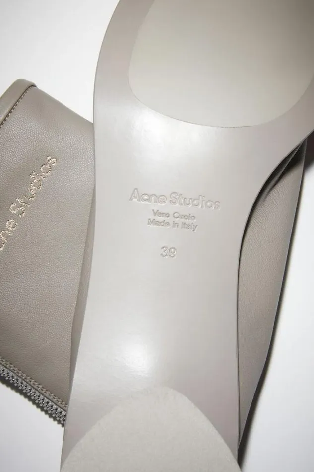 Acne Studios Shoes Woman BRANDED LEATHER BOOTS Light Taupe