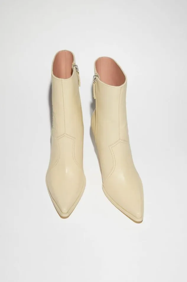 Acne Studios Shoes Woman Heel Ankle Boots Cream Beige