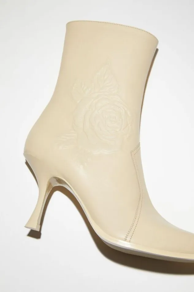 Acne Studios Shoes Woman Heel Ankle Boots Cream Beige