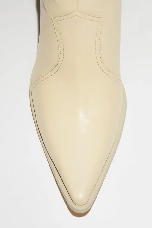 Acne Studios Shoes Woman Heel Ankle Boots Cream Beige