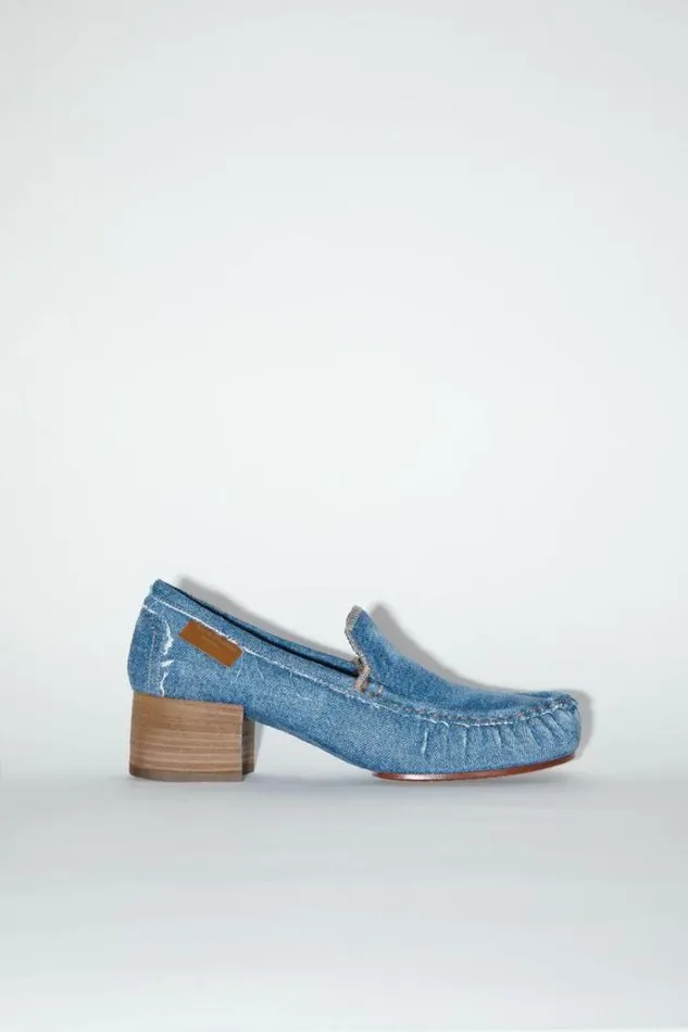 Acne Studios Shoes Woman Heeled Denim Loafers Blue