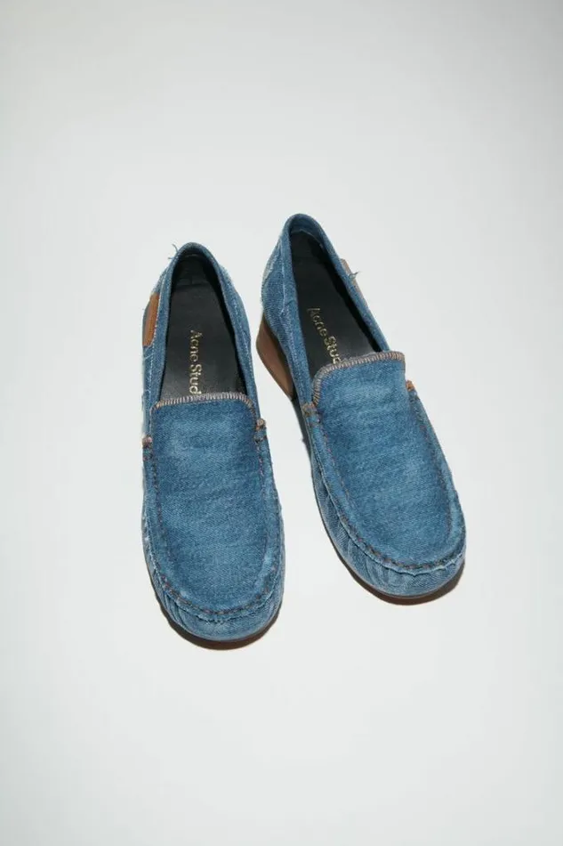 Acne Studios Shoes Woman Heeled Denim Loafers Blue