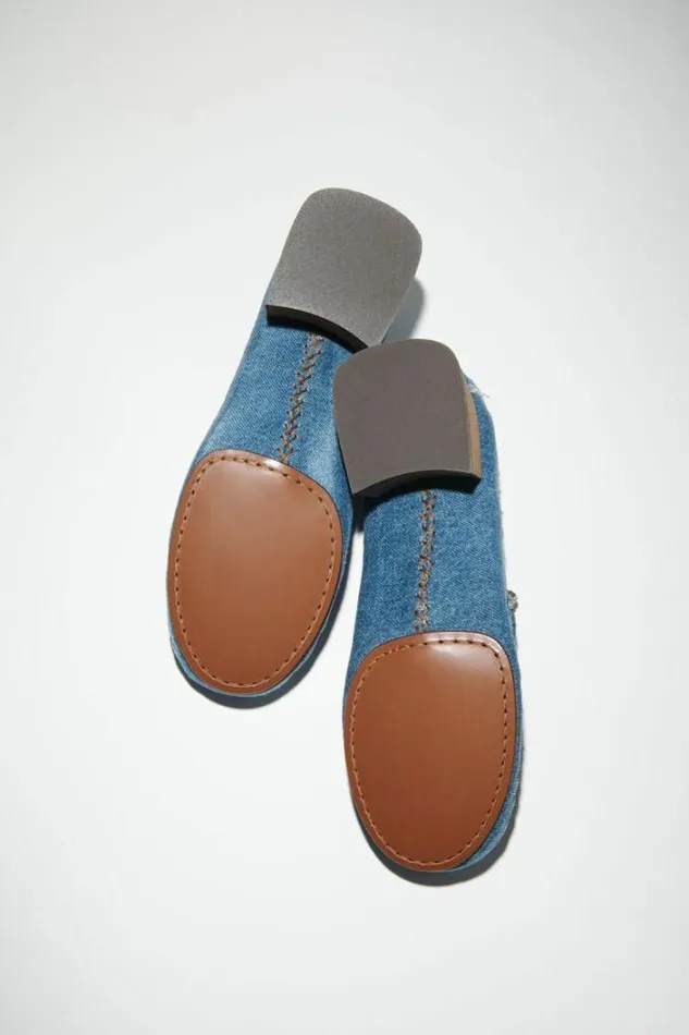 Acne Studios Shoes Woman Heeled Denim Loafers Blue
