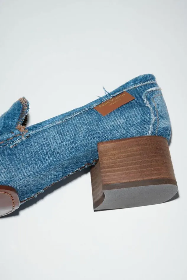 Acne Studios Shoes Woman Heeled Denim Loafers Blue