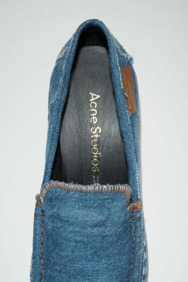Acne Studios Shoes Woman Heeled Denim Loafers Blue