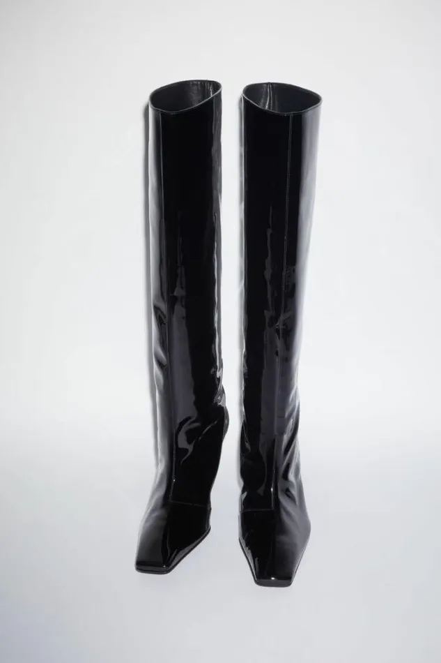 Acne Studios Shoes Woman Leather Heel Boots Black