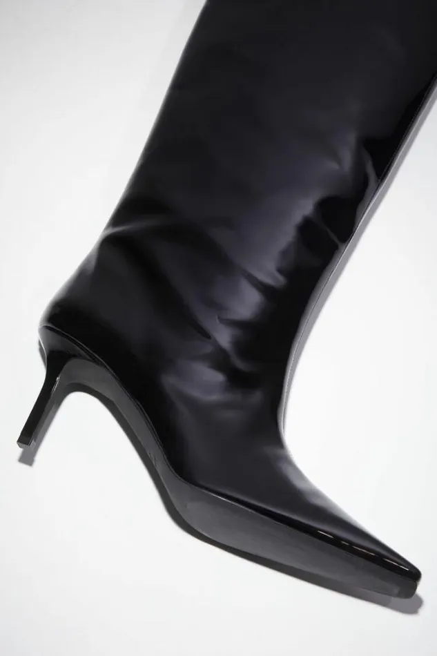 Acne Studios Shoes Woman Leather Heel Boots Black