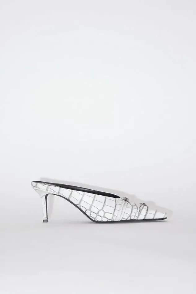 Acne Studios Shoes Woman Leather Heel Mules Off White