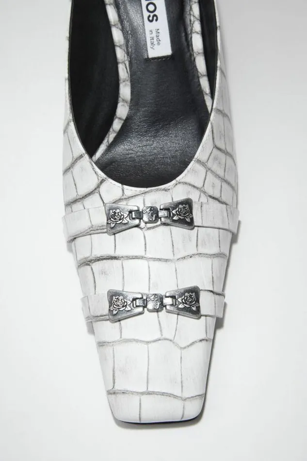 Acne Studios Shoes Woman Leather Heel Mules Off White