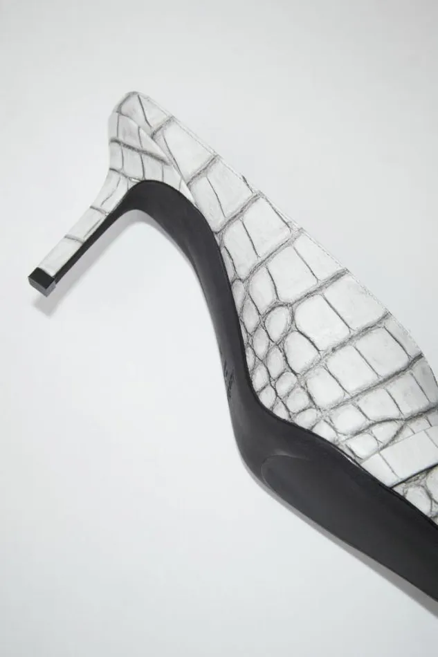 Acne Studios Shoes Woman Leather Heel Mules Off White