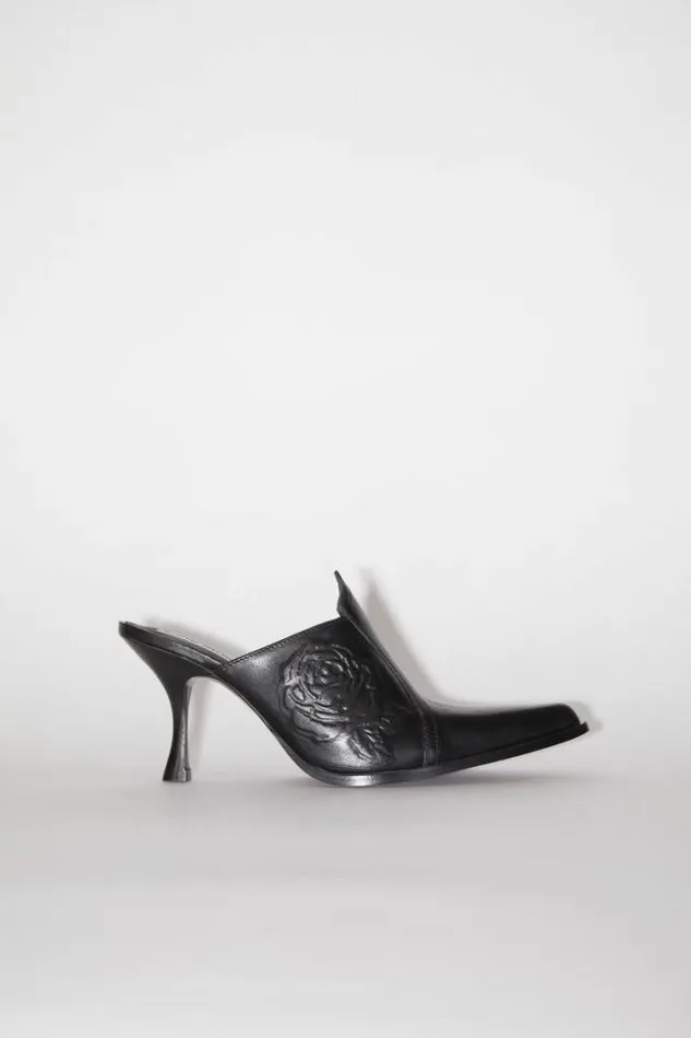 Acne Studios Shoes Woman Leather Heeled Mules Black