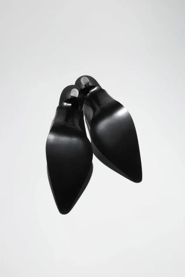 Acne Studios Shoes Woman Leather Heeled Mules Black