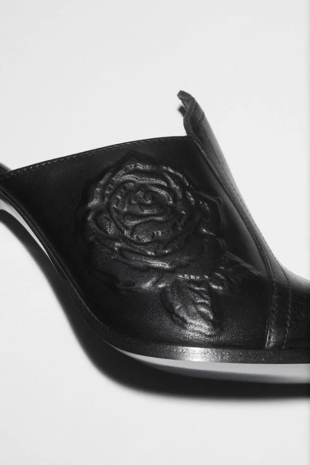 Acne Studios Shoes Woman Leather Heeled Mules Black