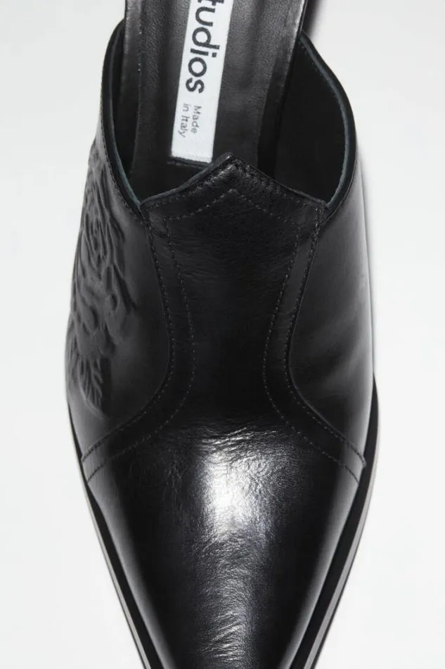 Acne Studios Shoes Woman Leather Heeled Mules Black