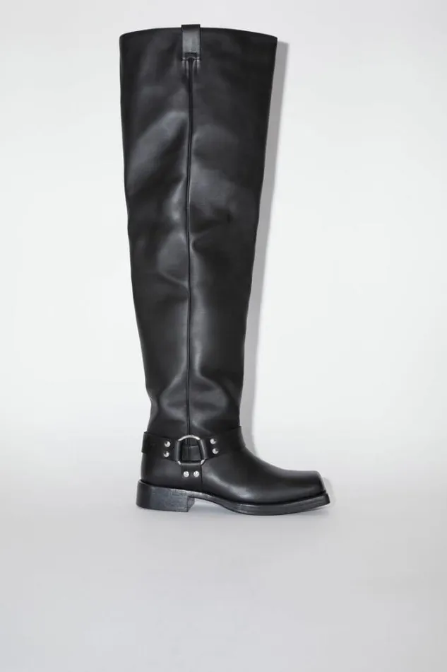 Acne Studios Shoes Woman Leather High Boots Black