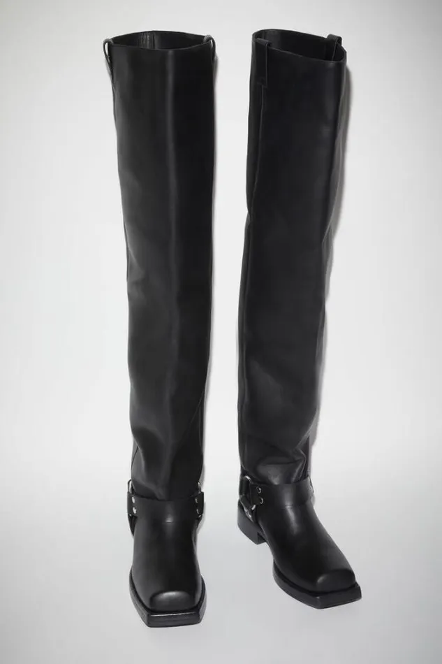Acne Studios Shoes Woman Leather High Boots Black