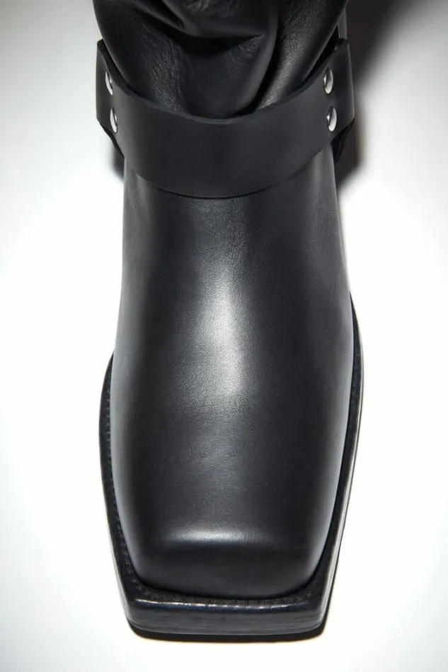 Acne Studios Shoes Woman Leather High Boots Black