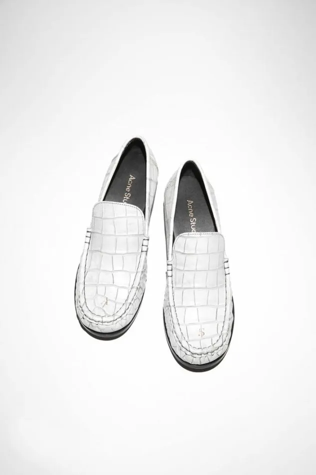 Acne Studios Shoes Woman Leather Loafers Off White