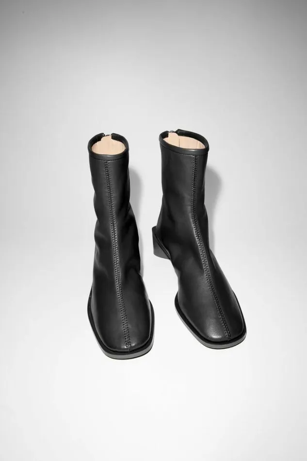 Acne Studios Shoes Woman Logo Ankle Boots BlackBlack