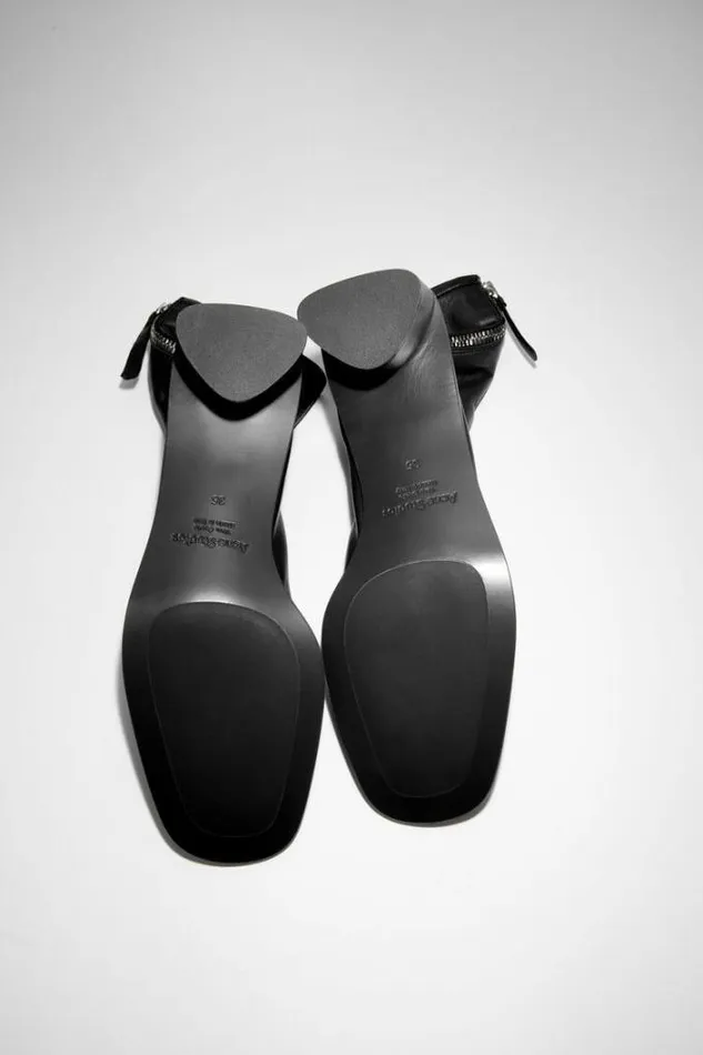 Acne Studios Shoes Woman Logo Ankle Boots BlackBlack