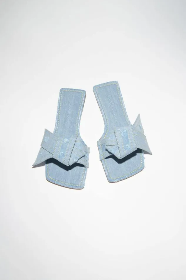 Acne Studios Shoes Woman Musubi Denim Sandal Light Blue