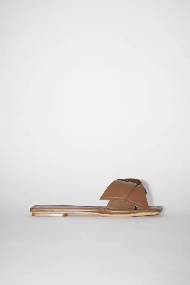 Acne Studios Shoes Woman Musubi Leather Sandal Camel Brown