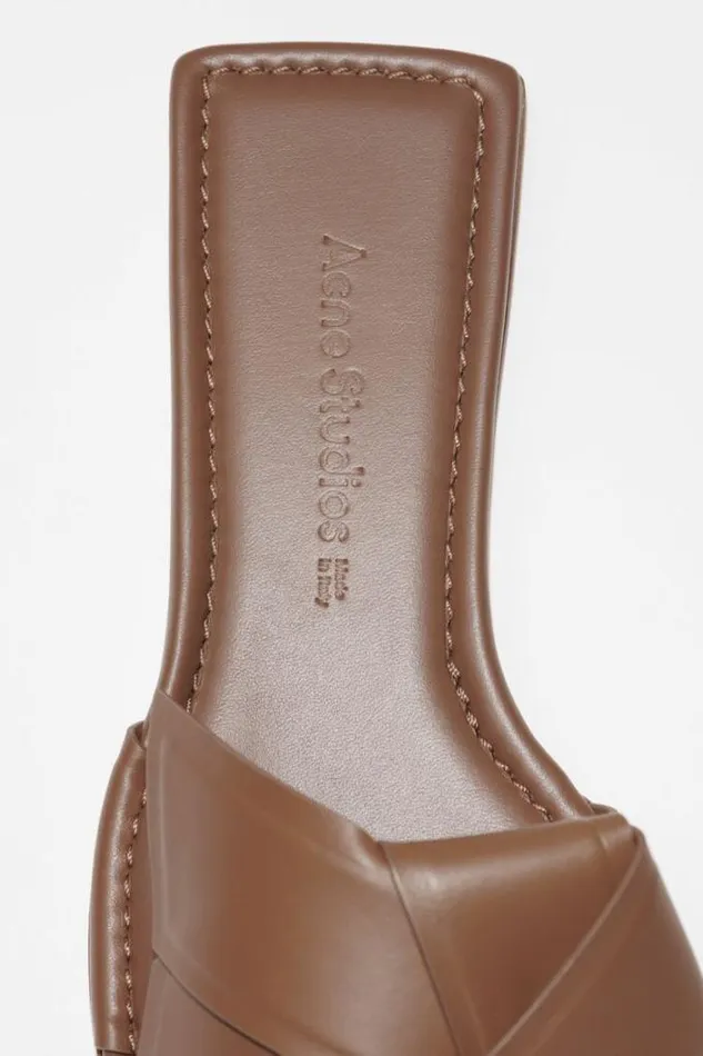 Acne Studios Shoes Woman Musubi Leather Sandal Camel Brown