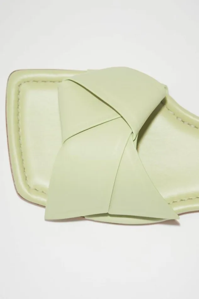 Acne Studios Shoes Woman Musubi Leather Sandal Dusty Green