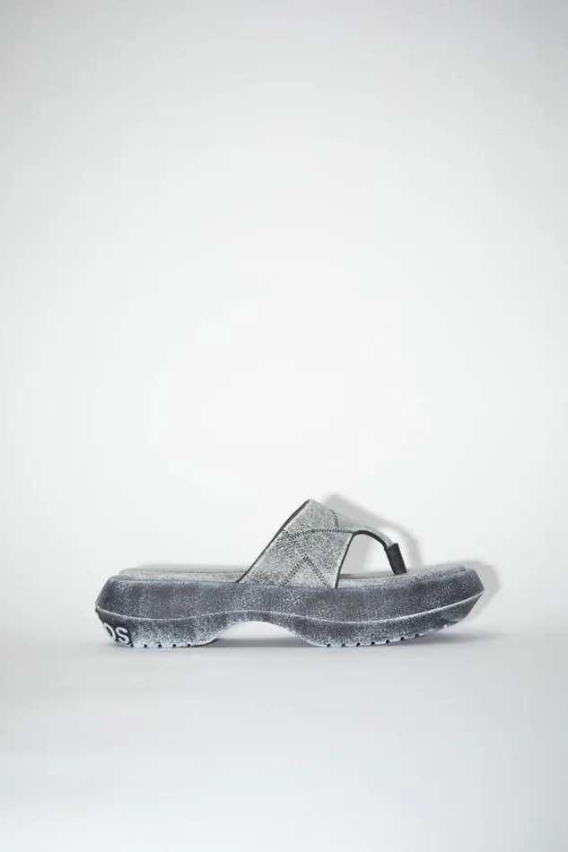Acne Studios Shoes Woman Reversed Leather Sandals BlackBeige