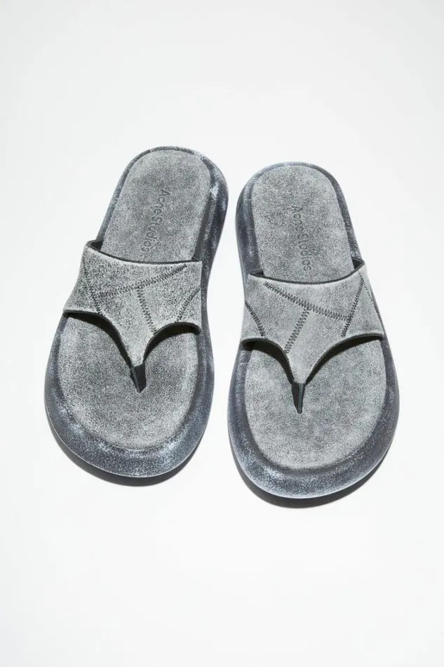 Acne Studios Shoes Woman Reversed Leather Sandals BlackBeige