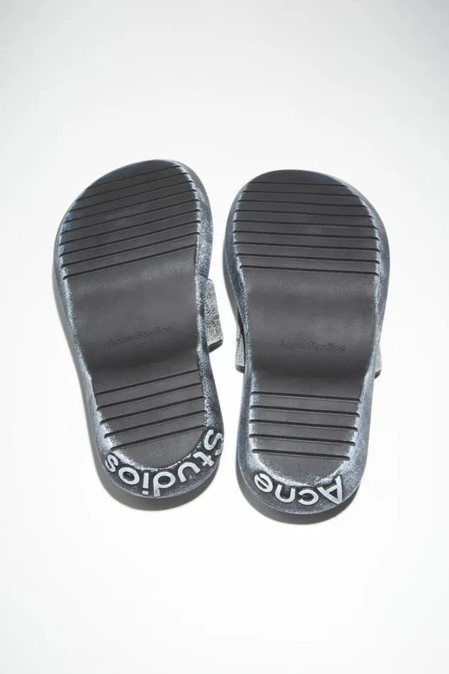 Acne Studios Shoes Woman Reversed Leather Sandals BlackBeige