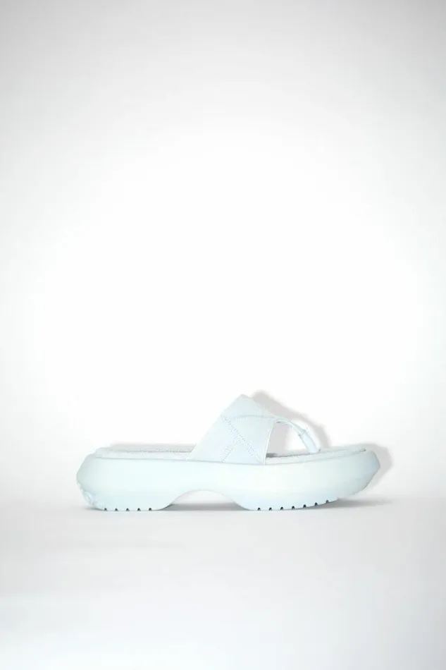 Acne Studios Shoes Woman Reversed Leather Sandals BlueBeige