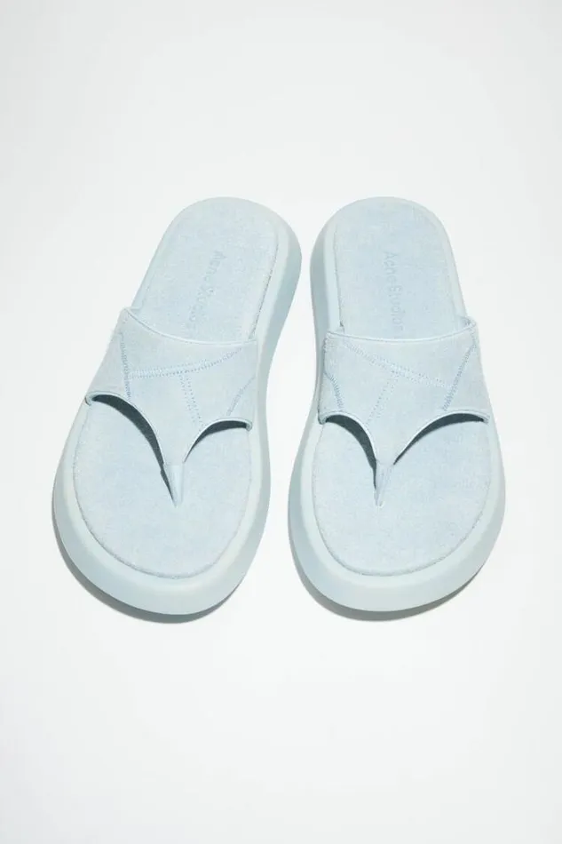 Acne Studios Shoes Woman Reversed Leather Sandals BlueBeige