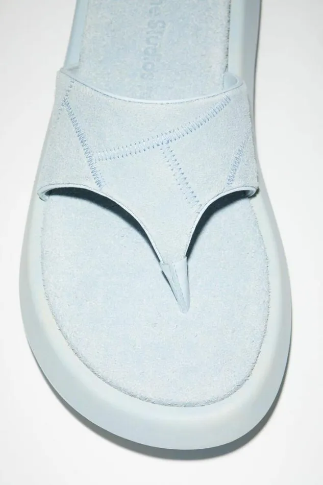 Acne Studios Shoes Woman Reversed Leather Sandals BlueBeige