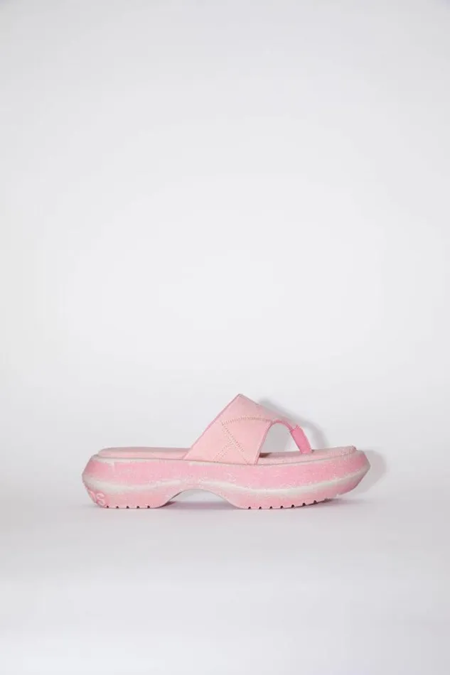 Acne Studios Shoes Woman Reversed Leather Sandals Blush Pink