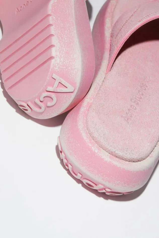 Acne Studios Shoes Woman Reversed Leather Sandals Blush Pink