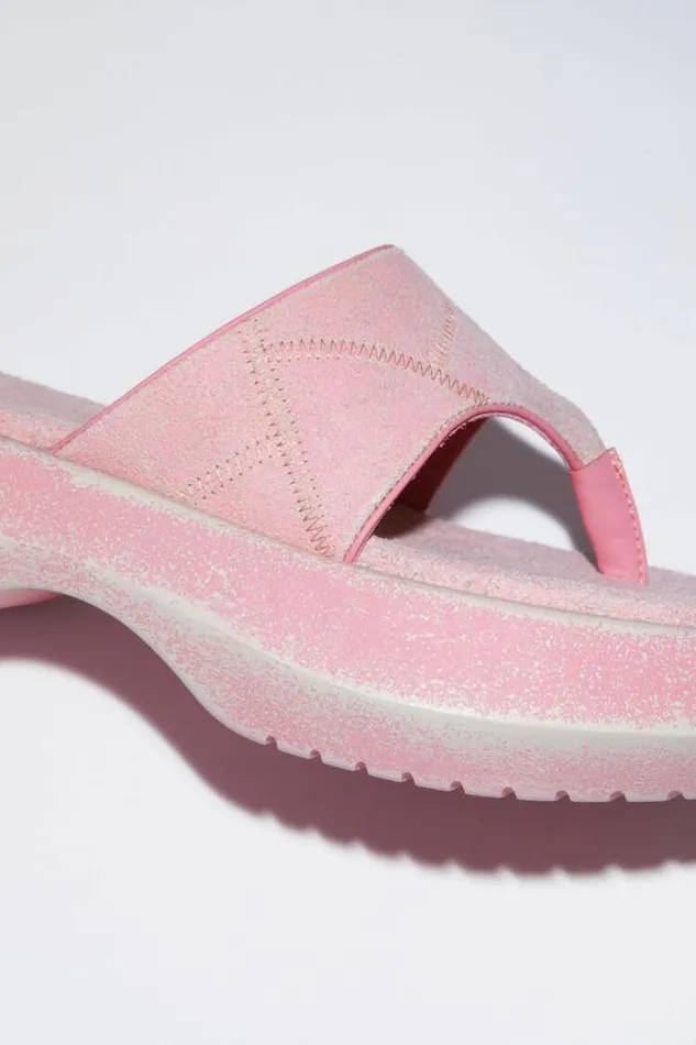 Acne Studios Shoes Woman Reversed Leather Sandals Blush Pink