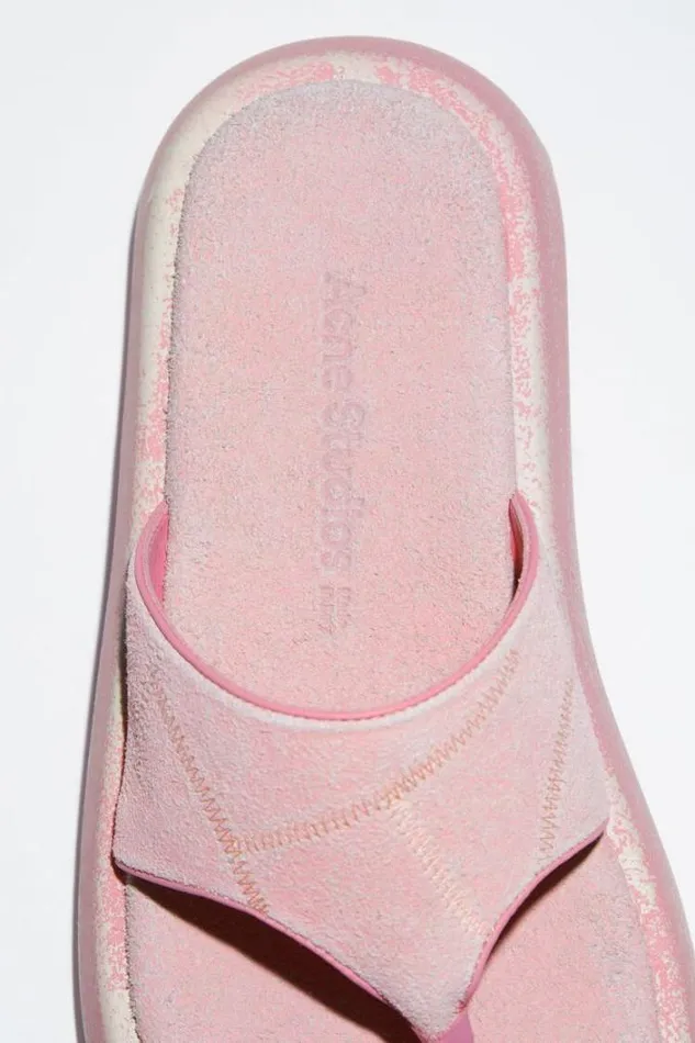 Acne Studios Shoes Woman Reversed Leather Sandals Blush Pink