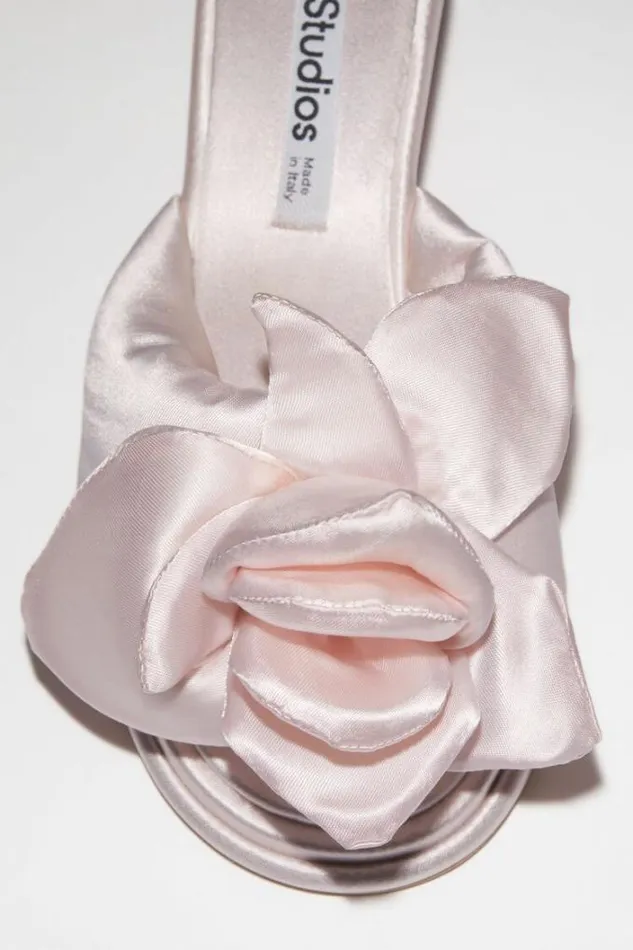 Acne Studios Shoes Woman Satin Wedge SandalRunway Show Pale Pink