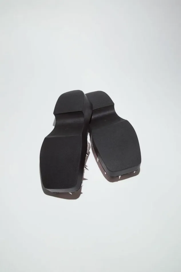 Acne Studios Shoes Woman Suede Spike Clog SandalRunway Show BlackPink
