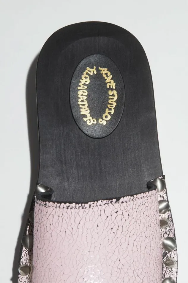 Acne Studios Shoes Woman Suede Spike Clog SandalRunway Show BlackPink