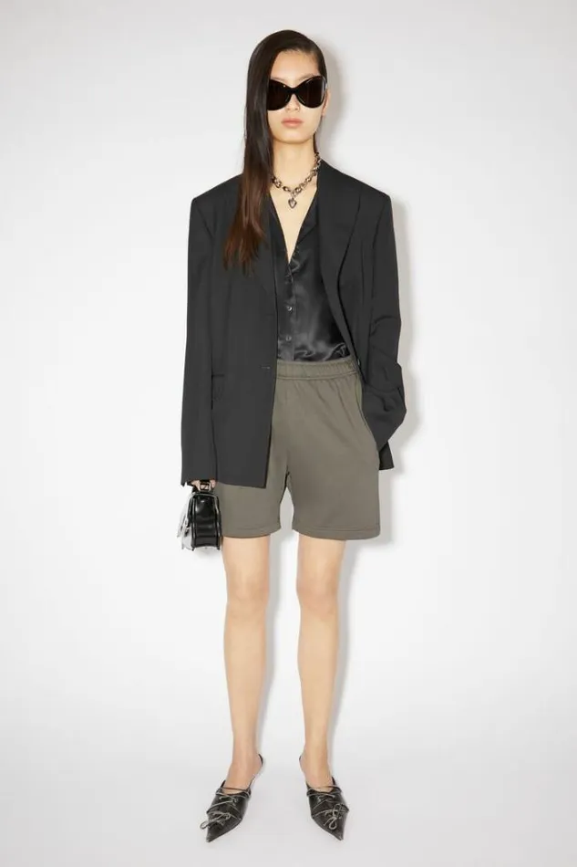 Acne Studios Shorts Woman Cotton Shorts Mud Grey