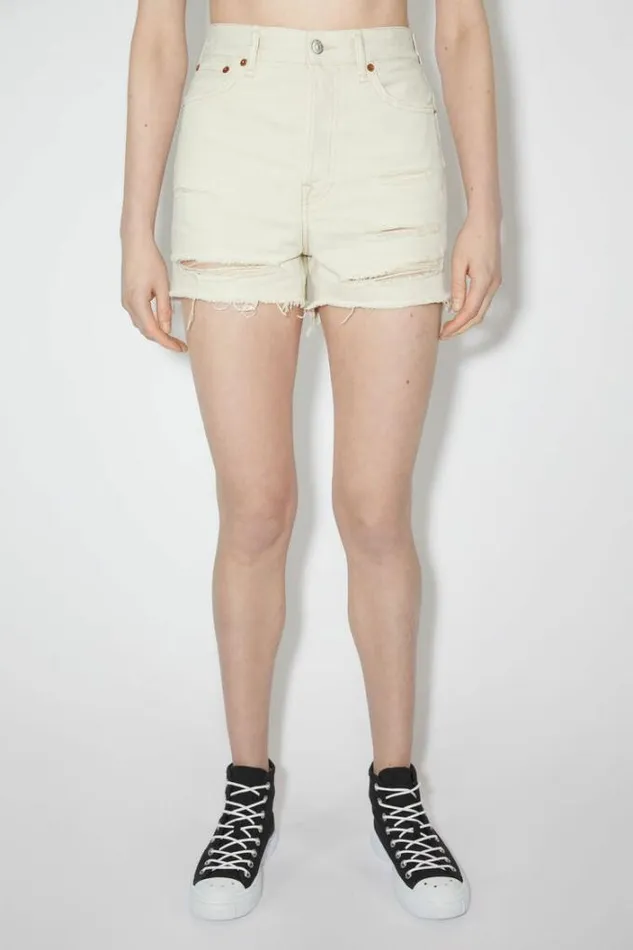 Acne Studios Shorts Woman Distressed Denim Shorts White