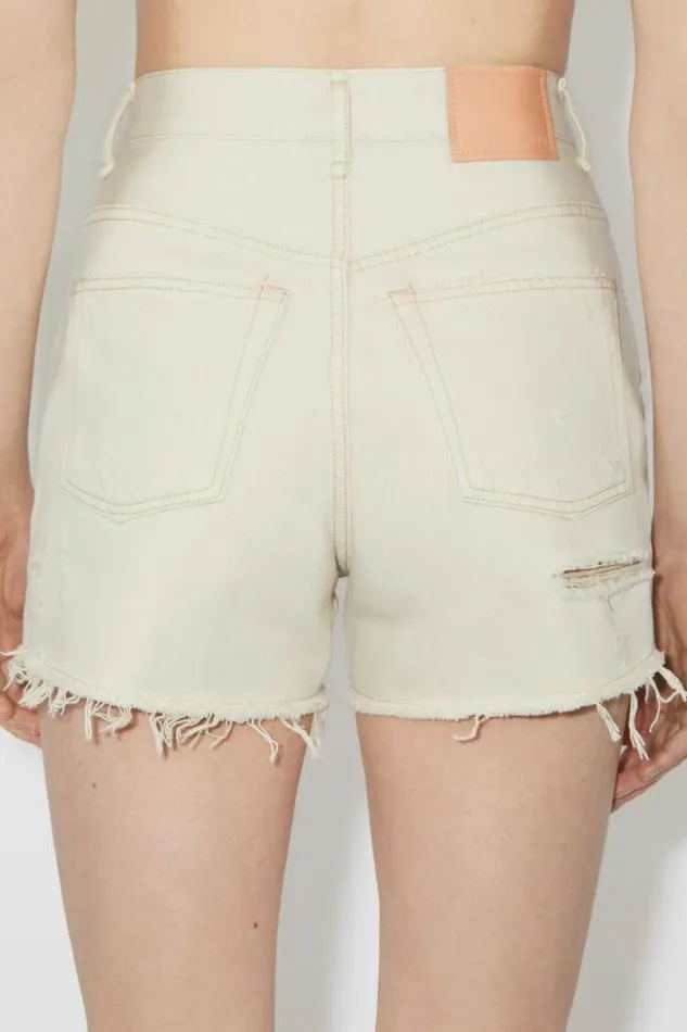 Acne Studios Shorts Woman Distressed Denim Shorts White